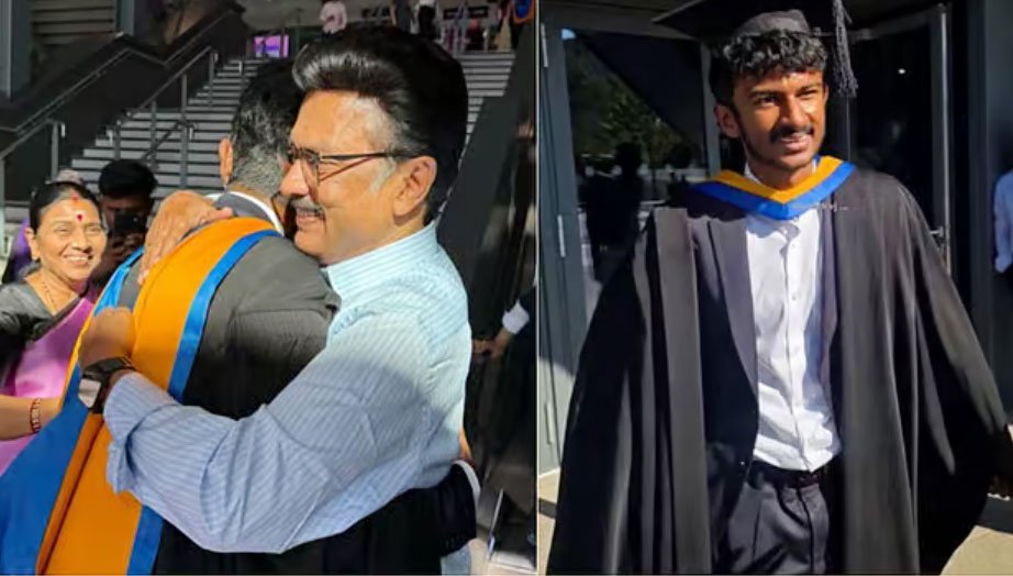 லண்டனில் இன்பநிதி பட்டமளிப்பு விழாவில் முன்னாள் முதல்வர் மு.க. ஸ்டாலின் பங்கேற்பு