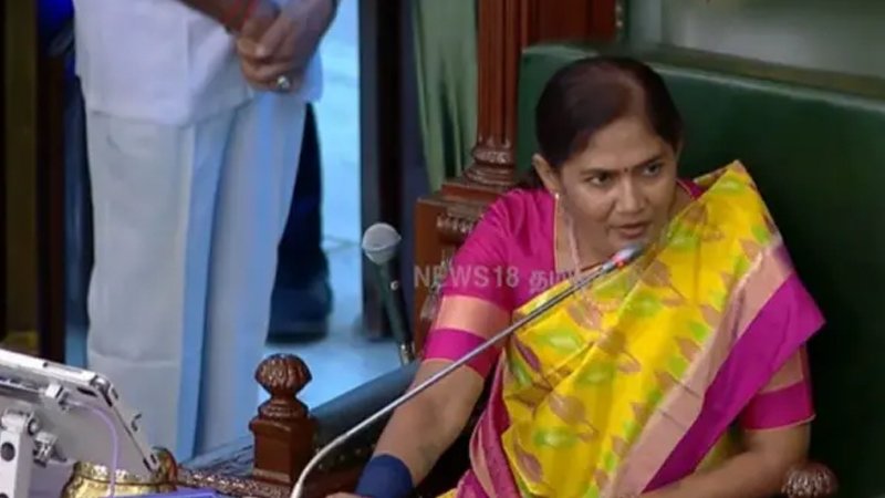 சட்டப்பேரவையை வழிநடத்திய சத்தியபாமா... திமுக எம்எல்ஏக்கள் வரவேற்பு