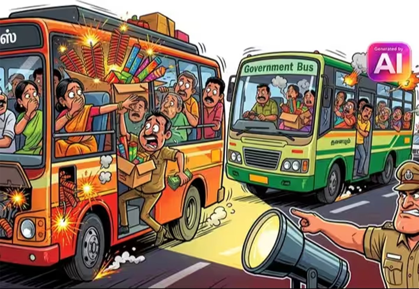 பேருந்துகளில் பட்டாசு பார்சல்கள் கொண்டு செல்ல தடை